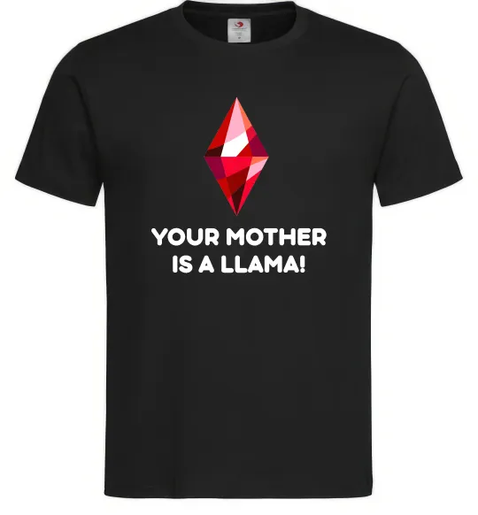 Мужская футболка Your mother is a LLama Черный фото