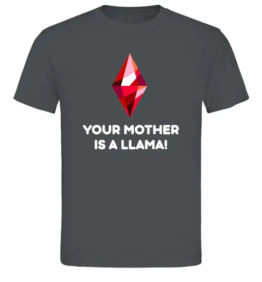 Мужская футболка Your mother is a LLama Графит фото