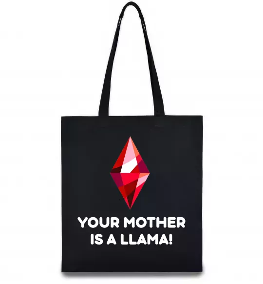 Еко-сумка Your mother is a LLama Чорний фото