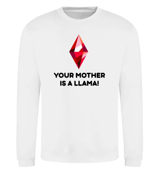 Світшот Your mother is a LLama Білий фото