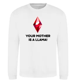 Світшот Your mother is a LLama Білий фото