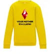 Детский Свитшот Your mother is a LLama Солнечно желтый Детский Свитшот Your mother is a LLama Солнечно желтый фото