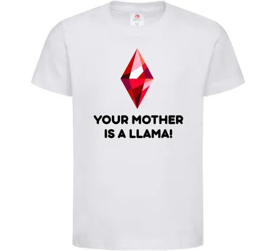 Детская футболка Your mother is a LLama Белый фото