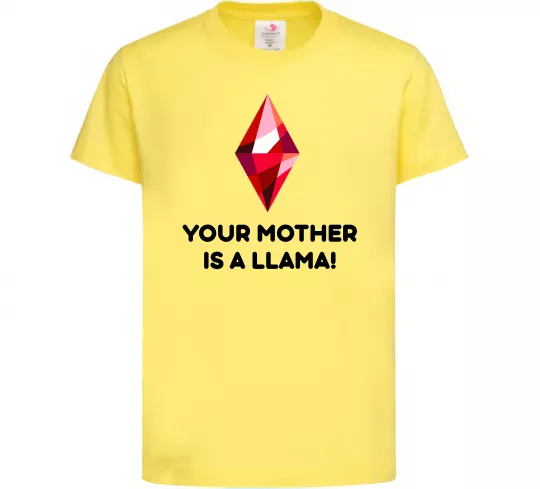 Детская футболка Your mother is a LLama Лимонный фото