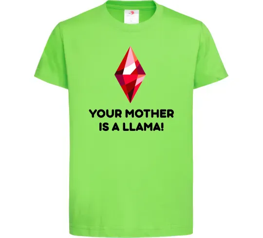 Детская футболка Your mother is a LLama Лаймовый фото