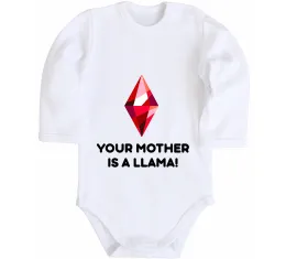 Дитячий бодік Your mother is a LLama Білий фото