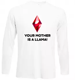 Лонгслив Your mother is a LLama Белый фото