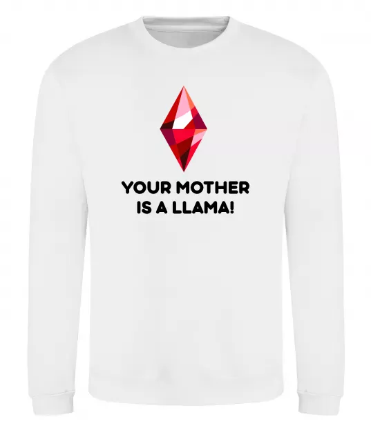 Свитшот Your mother is a LLama Белый фото