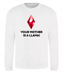 Світшот Your mother is a LLama Білий фото