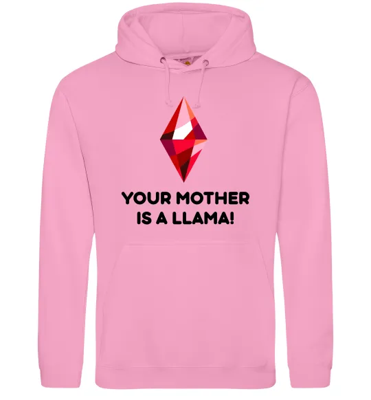 Чоловіча толстовка (худі) Your mother is a LLama Рожевий фото