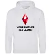 Мужская толстовка (худи) Your mother is a LLama Серый меланж фото