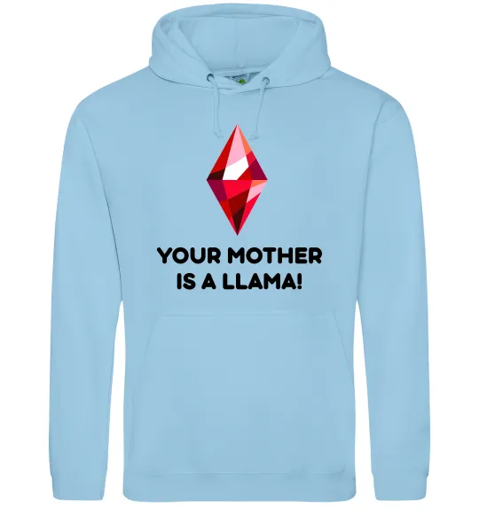 Жіноча толстовка (худі) Your mother is a LLama Блакитний фото