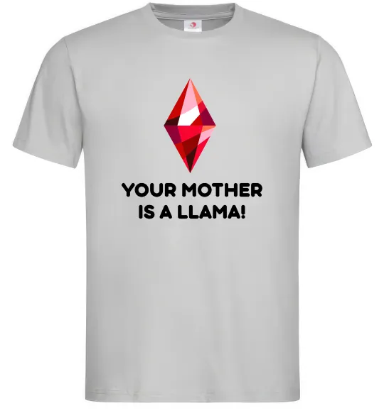 Мужская футболка Your mother is a LLama Серый фото