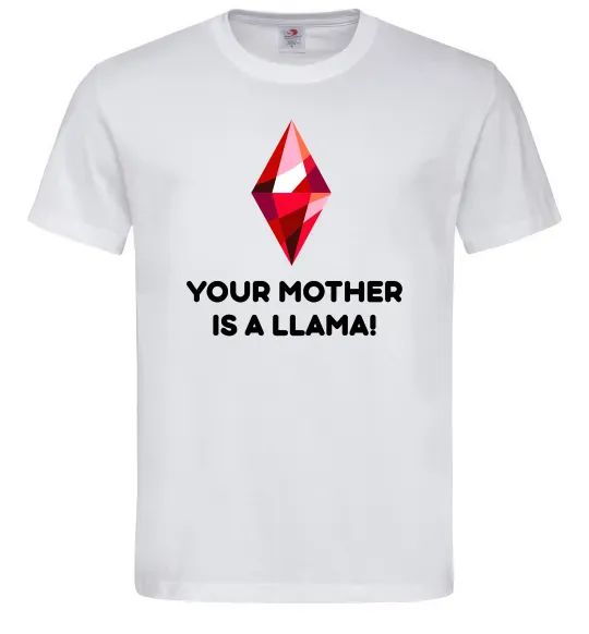 Мужская футболка Your mother is a LLama Белый фото