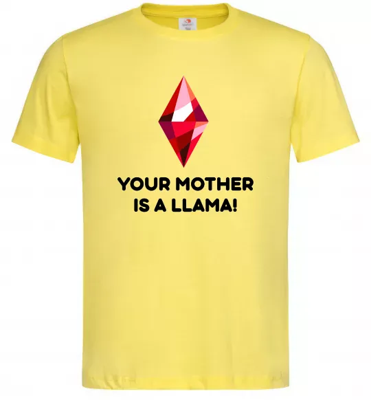 Мужская футболка Your mother is a LLama Лимонный фото