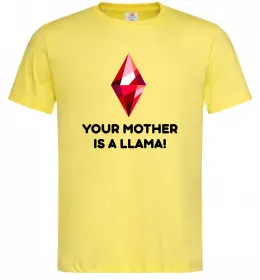 Мужская футболка Your mother is a LLama Лимонный фото