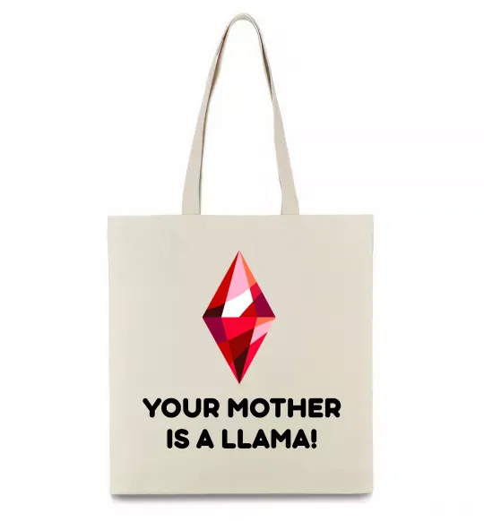 Еко-сумка Your mother is a LLama Бежевий фото
