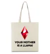 Еко-сумка Your mother is a LLama Бежевий фото