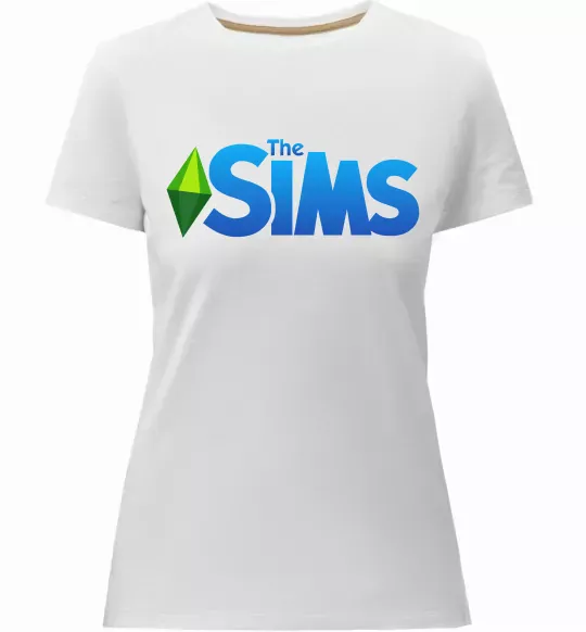 Жіноча преміум футболка The Sims logo Білий фото