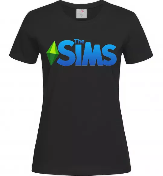 Женская футболка The Sims logo Черный фото