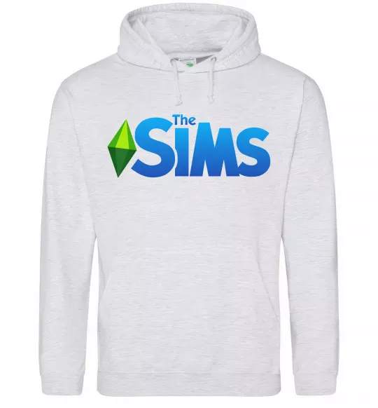 Чоловіча толстовка (худі) The Sims logo Сірий меланж фото