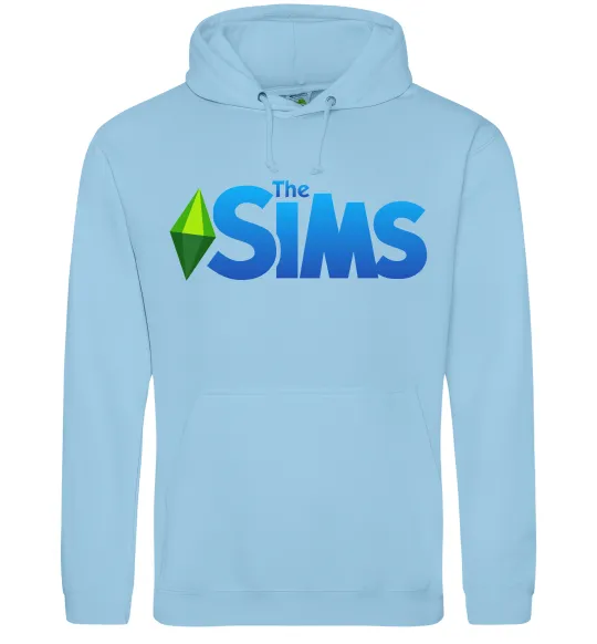 Чоловіча толстовка (худі) The Sims logo Блакитний фото