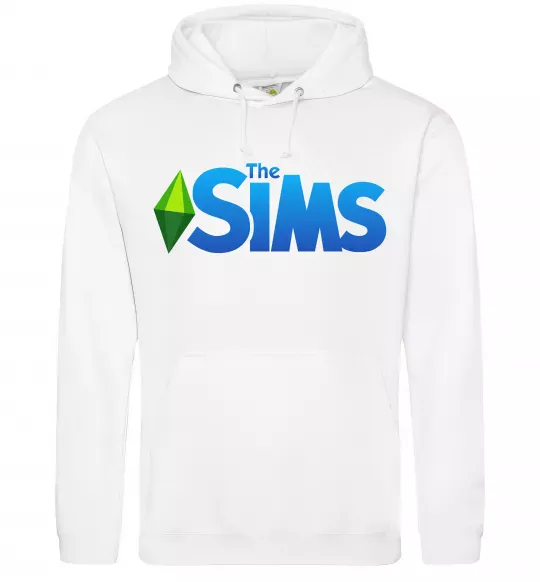 Женская толстовка (худи) The Sims logo Белый фото