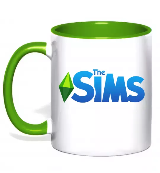 Чашка с цветной ручкой The Sims logo Зеленый фото