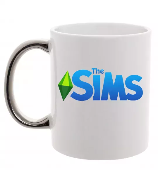 Чашка с цветной ручкой The Sims logo Серебро фото