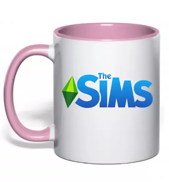 Чашка с цветной ручкой The Sims logo Нежно розовый фото