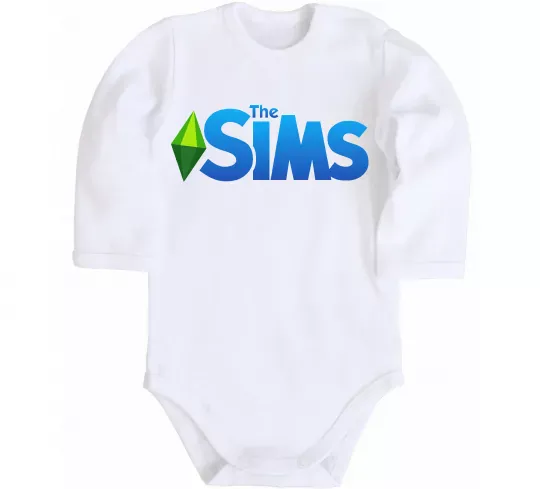 Детский боди The Sims logo Белый фото
