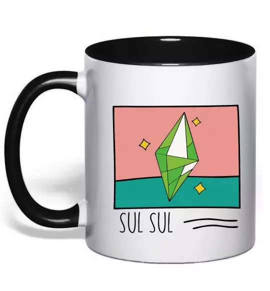 Чашка з кольоровою ручкою Sims Sul Sul Чорний фото