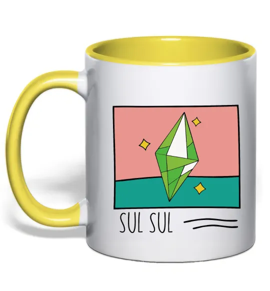 Чашка з кольоровою ручкою Sims Sul Sul Лимонний фото