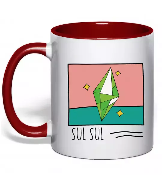 Чашка з кольоровою ручкою Sims Sul Sul Червоний фото