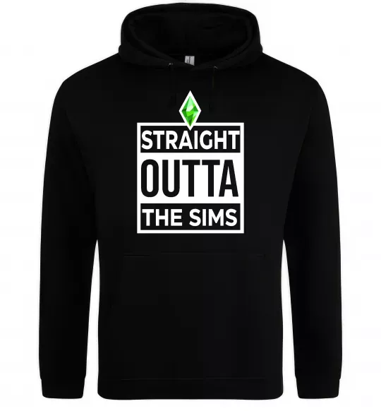 Чоловіча толстовка (худі) Straight outta the Sims Чорний фото
