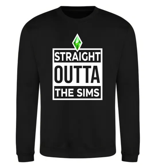 Світшот Straight outta the Sims Чорний фото