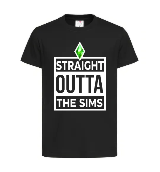 Дитяча футболка Straight outta the Sims Чорний фото