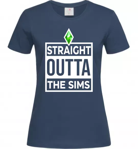 Женская футболка Straight outta the Sims Темно-синий фото
