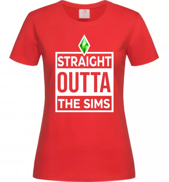Женская футболка Straight outta the Sims Красный фото