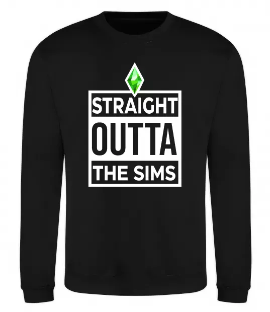 Свитшот Straight outta the Sims Черный фото