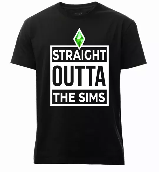 Мужская премиум футболка Straight outta the Sims Черный фото