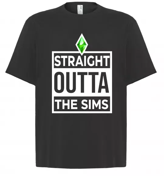 Футболка Оверсайз Straight outta the Sims Чорний фото