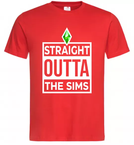 Мужская футболка Straight outta the Sims Красный фото