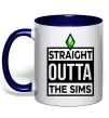 Чашка с цветной ручкой Straight outta the Sims Глубокий темно-синий фото