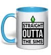 Чашка с цветной ручкой Straight outta the Sims Голубой фото