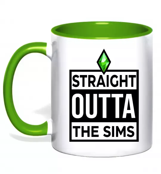 Чашка с цветной ручкой Straight outta the Sims Зеленый фото