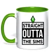 Чашка с цветной ручкой Straight outta the Sims Зеленый фото