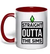 Чашка с цветной ручкой Straight outta the Sims Красный фото