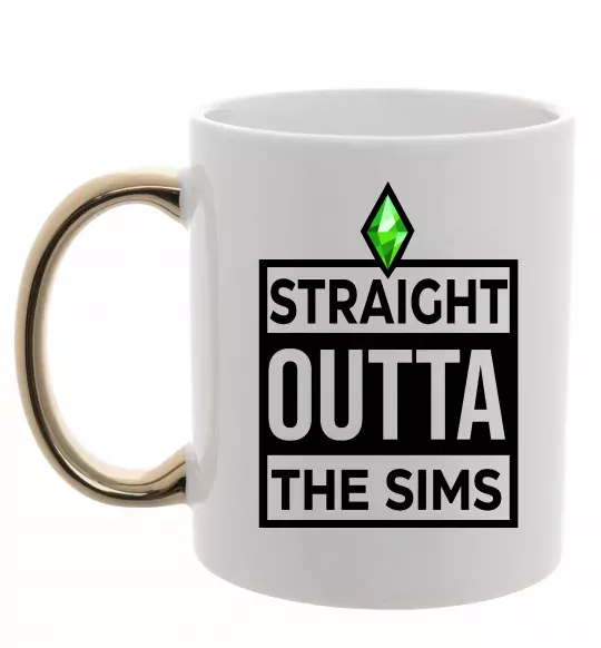 Чашка с цветной ручкой Straight outta the Sims Золото фото