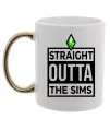 Чашка с цветной ручкой Straight outta the Sims Золото фото